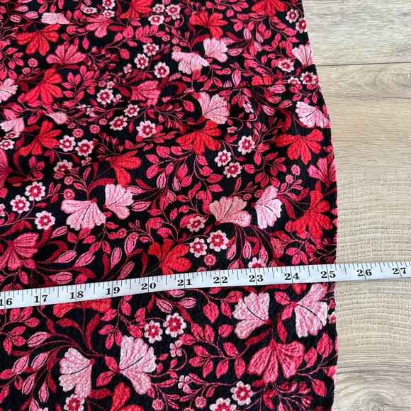 Draper James Allover Floral Print Long Sleeve Square Neck Top Red XL - Picture 13 of 13